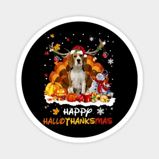 Beagle Reindeer HalloThanksMas Halloween Thanksgiving Xmas Magnet